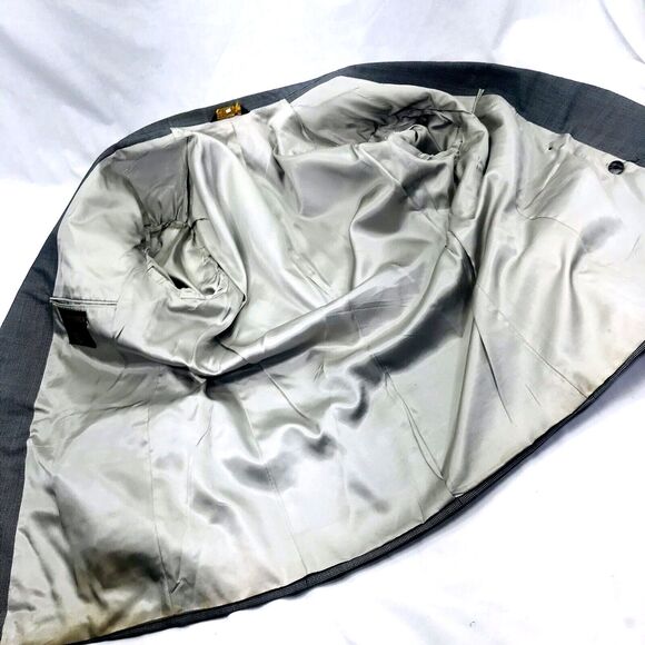 Johnny Carson Vtg Sport Coat Rare Double Breast 42 44 Houndstooth Black Gray 70s - Picture 13 of 16